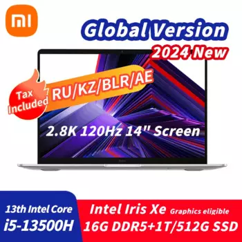 Ноутбук Xiaomi Redmi Book 14 2024, Intel Core I5-13500H, 14 дюймов, 2,8 K, 120 Гц, процессор iris Xe Graphics 16 ГБ DDR5 512 ГБ/1 ТБ SSD, ноутбук