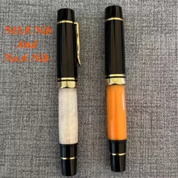 НОВАЯ большая перьевая ручка Majohn P139/139 с поршнем # 8/ # Наконечник 6 футов/м 0,5 0,7 мм, красивые офисные чернильные ручки белого, оранжево-желтого цвета в подарок