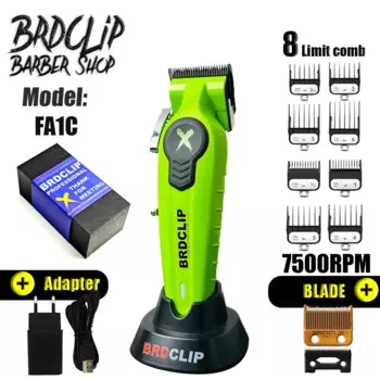НОВАЯ профессиональная машинка для стрижки волос 7500 об/мин BRDCLIP FA1C, высокоскоростной двигатель, 2500 мАч, электрический триммер, лезвие DLC с базой для дома
