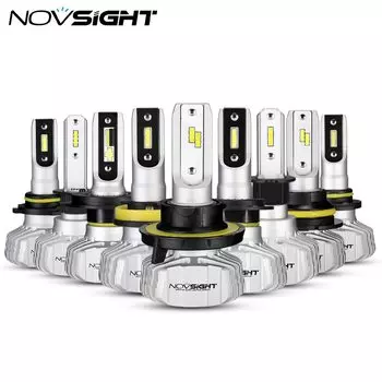 NOVSIGHT Фара H4 H7 H8/H9/H11 H1 H3 9005 9006 9007 H13 Автомобильная светодиодная фара Hi-Lo Beam 50 Вт 10000LM 6500K Противотуманная лампа
