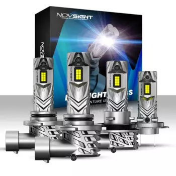 NOVSIGHT H7 LED H11 H8 H9 H4 50W 12000LM Автомобильные фары Мини-размер Светодиодные фары H7 Plug And Play 6500K белые Автомобильные фары