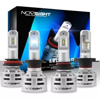 NOVSIGHT H7 светодиодный H4 светодиодный H11 HB3 9005 HB4 9006 Автомобильный светодиодный лампы для фар 60 Вт 10000LM Автомобильные фары Противотуманные фары 12В 24В