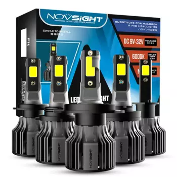 Светодиодные автомобильные фары NOVSIGHT H1 H3 H4 H7 H11 H8 H9 H13 9005 9006 9007 9003 72 Вт 10000LM 6000K Автоматические фары Противотуманные фары