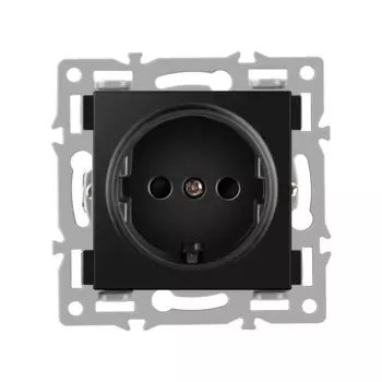 NOVSKI модуль розетка выключатель черный стекло