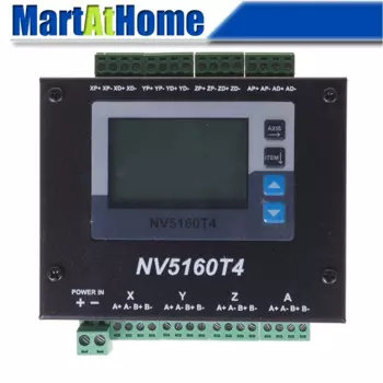 NOVUSUN NV5160T4 CNC 4-осевой Драйвер шагового двигателя 12-48 в 1 МГц DC пульс/управление направлением с дисплеем для NEMA17 NEMA23 двигателя