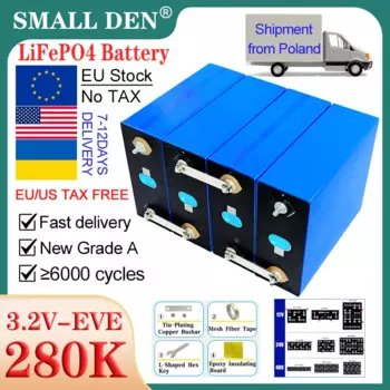 НОВЫЙ LF280K 3,2 В 280 Ач LiFePO4 Аккумуляторная батарея EVE Grade A DIY 12 В 24 В Электромобиль Яхта Домашний инвертор Солнечная батарея NO TAX