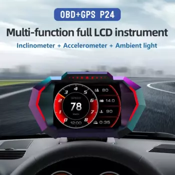 НОВЫЙ многофункциональный полный ЖК-дисплей, двойная система OBD + GPS, автомобильный OBD2, GPS HUD, умный цифровой спидометр с тестером, сигнализация