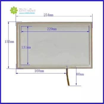 Новая 10,2 дюйма 4 линии 254 мм * 155 мм панель сенсорного экрана сопротивления 254*155 толщина стекла 2 мм промышленная панель управления