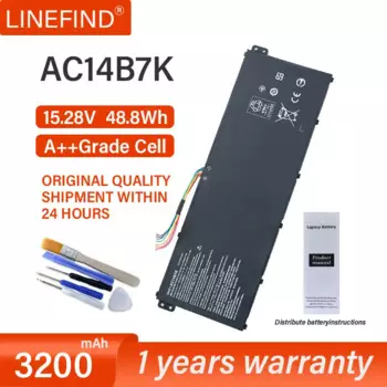 Новая аккумуляторная батарея для ноутбука AC14B7K для Acer Spin 5 SP515-51GN SF314-52 AN515-42 для Acer Nitro 5 15,28 V 3320mAh 50.7WH