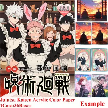 Новая акриловая цветная бумажная карточка juютсу кайсен аниме Satoru Gojo Itadori Yujimaid Униформа служанки школьная Униформа карточки в стиле укиё
