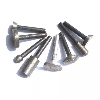 Новая Алмазная Спеченная Шлифовальная головка 8 видов 46 #, точки Т-образный шариковый конус, цилиндрические колеса, резьба по камню, шлифовка, 6 мм хвостовик