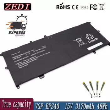 Новая батарея для ноутбука ZEDI VGP-BPS40 для SONY Vaio Flip 14A SVF14N SVF 15A SVF15N17CXB VGP-BPS40 15V 3170mAh 48Wh