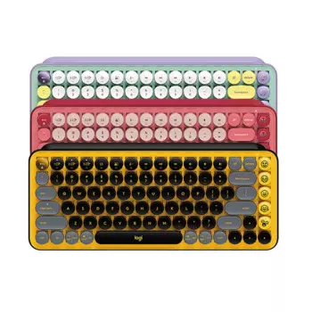 Новая беспроводная механическая клавиатура logi tech P OP KEYS, круглая портативная беспроводная ретро-клавиатура для пишущей машинки