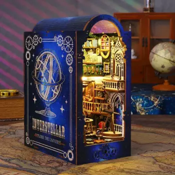 Новая деревянная миниатюрная модель в виде книжного Нока для самостоятельной сборки, интерзвездиальный дом, сборный книжный конец, 3D головоломка, книжная полка, домашний декор, подарок