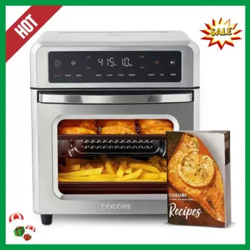 Новая духовка для жарки и тостера, 13 Qt аэрофритюрница подходит для 8-дюймовой пиццы, 11 в 1 функции с грилем для жарки, дегидрат, двойные нагревательные элементы