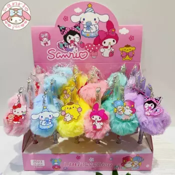 Новая гелевая ручка Sanrio с рисунком, 24 шт., шарик для волос, кулон Kuromi Melody, студенческий экзамен, милая ручка для подписи, ежедневное письмо, выпускной приз