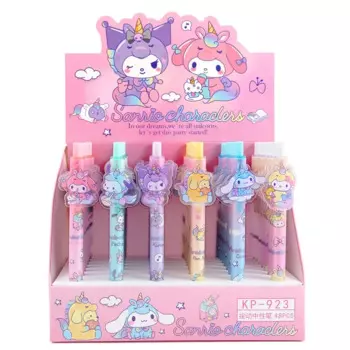 Новая гелевая ручка Sanrio в штучной упаковке, 48 шт., мультяшная мелодия Куроми, милые студенческие пишущие пресс-накладки, 0,5 мм, гладкие ручки для письма
