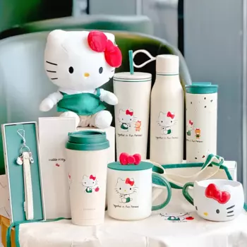 Новая горячая ограниченная серия Sanrio Hello Kitty совместная милая кружка соломенные чашки чашки из нержавеющей стали коллекционные чашки подарки на Хэллоуин