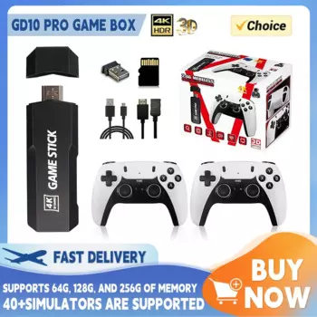 Новая игровая консоль GD10 PRO 4K HD 2,4G, плеер для видеоигр, портативный беспроводной контроллер для видеоигр, ТВ-игровая приставка 20000 + игры