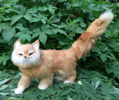 Новая игрушка-Имитация желтой лисы, кукла с длинным хвостом, подарок около 55x23 см