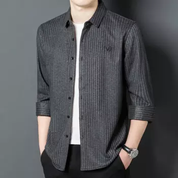 Новая кашемировая рубашка sanded на осень и зиму 2022, новая деловая Повседневная приталенная Мужская рубашка с длинным рукавом без утюга