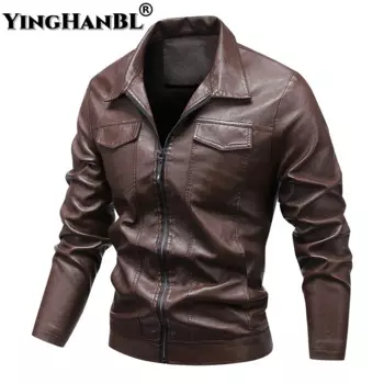 Новая кожаная куртка, мужская мотоциклетная куртка в стиле панк, легкая искусственная кожа, осенне-зимняя мужская повседневная байкерская куртка из искусственной кожи, приталенная