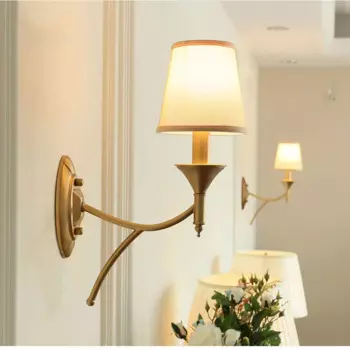 Настенная лампа Ynhaw, медная, тканевая, E14