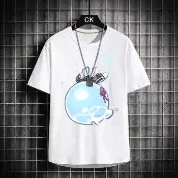 Новая летняя двухмерная Повседневная футболка с короткими рукавами из игры Genshin Impact KEQING