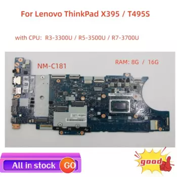 Новая материнская плата для ноутбука FA391 FA491 X395 T495s ThinkPad SN NM-C181 FRU 02DM201 CPU R33300UP R53500UP R73700UP UMA DRAM 8G 16G