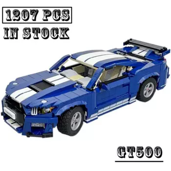 Новая модель MOC Shelby GT500 Supercar гоночный автомобиль Транспортное средство, Спортивная модель, подходит для 10265 строительных блоков, Детская развивающая игрушка, подарки на день рождения