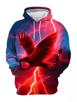 Новая модная толстовка с изображением орла, забавная толстовка с капюшоном, мужская и женская футболка с длинным рукавом