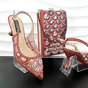 Новая модная винная Сетчатая Сумка PM, итальянский дизайн, высокие каблуки, удобная женская обувь и сумка