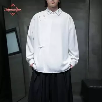 Новая мужская одежда National Tide, рубашка на пуговицах, халат с вышивкой, платье для средних гор, костюм Тан, осенние рубашки, куртка