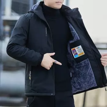 Новая мужская зимняя парка на флисовой подкладке, съемная толстая теплая теплая шапка с капюшоном, пальто, мужской размер 5XL, плюшевая куртка, осенняя верхняя одежда