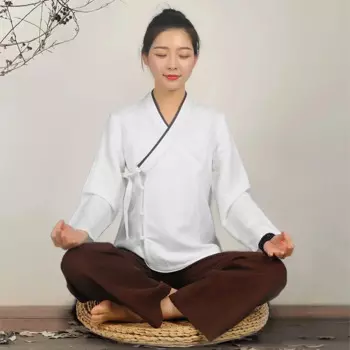 Новая одежда для медитации, буддийская одежда Zen Tea Lay, свободный женский костюм большого размера