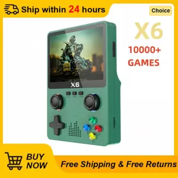Новая портативная игровая консоль X6 с 3,5 дюймовым IPS-экраном, двойной джойстик, 11 симуляторов, GBA FC, ретро-консоль для видеоигр, подарок для детей