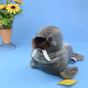 Новая прекрасная плюшевая серая игрушка walrus высокого качества кукла-морж около 35 см