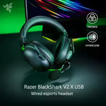 Новая Проводная игровая гарнитура Razer BlackShark V2 X USB для киберспорта, объемный звук 7,1, драйверы 50 мм, микрофон с шумоподавлением