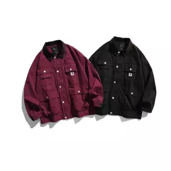 Новая японская ретро-куртка с несколькими карманами, отложным воротником и длинным рукавом, нейтральный стиль, осенняя куртка, уличная одежда 2023, мужская куртка