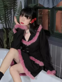 Новая японская юбка из искусственной кроличьей шерсти, модная Милая Мини-юбка с высокой талией в стиле панк, милые юбки, костюм для девушек