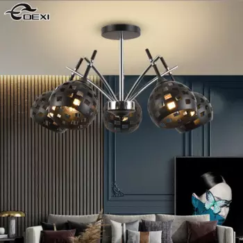 Новая современная гостиная Вилла Hollow Droplight Спальня Ресторан Droplight Офис Бар Железный потолочный светильник E27