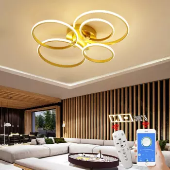 Новая современная светодиодная Люстра для гостиной, спальни, кабинета, золотого цвета, комнатное освещение, потолочные люстры, светильник AC90-260V