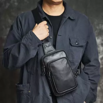 Новая стильная мужская кожаная сумка-мессенджер ZRCX, повседневная мужская уличная сумка из воловьей кожи с верхним слоем, однотонная мужская нагрудная сумка, трендовая сумка