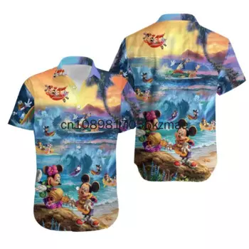 Новая тропическая гавайская рубашка с Микки Маусом, рубашка Disney World Aloha, рубашка Disneyland, Детская рубашка Disney Rock And Roll