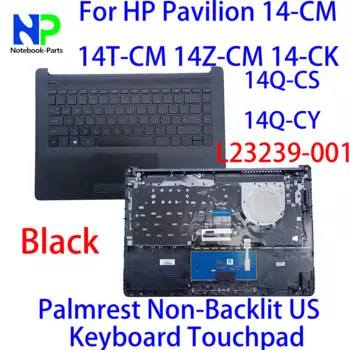 Новая верхняя крышка для HP Pavilion 14-CM 14T-CM 14Z-CM 14-CK 14Q-CS 14Q-CY, упор для рук без подсветки, клавиатура США, тачпад, черный L23239-001