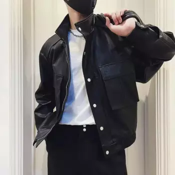 Новая высококачественная американская рабочая кожаная куртка, мужская модная брендовая повседневная мужская куртка и стильная кожаная куртка