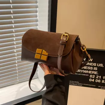 Новая женская модная текстура для пожилых людей, маленькая квадратная сумка через плечо, коричневая нишевая легкая роскошная женская сумка