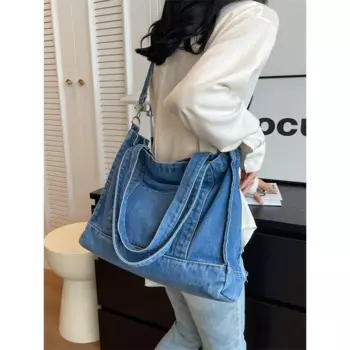 Новая женская сумка, модная популярная джинсовая сумка через плечо, вместительная универсальная повседневная женская сумка