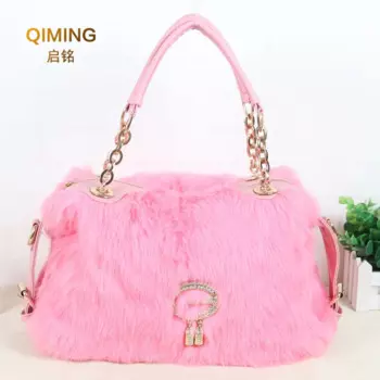 Новая женская сумка с настоящим кроликом, сумки через плечо для дизайнерской меховой сумки, женская сумка на плечо, женская сумка на цепочке, модная роскошная сумка
