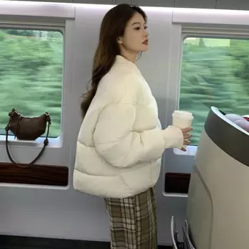 Новая женская зимняя куртка, женские куртки для студентов, зимняя бейсбольная куртка с подкладкой, женская верхняя одежда 2024
